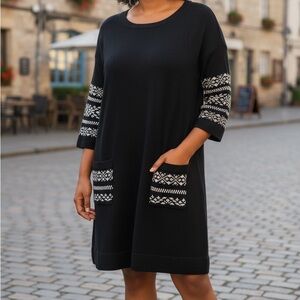 Karlie Black and Brown Textured Fabric acrylic wool blend large